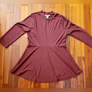 Motherhood Maternity Casual Lomg-Sleeve Shirt Burgundy Sz:Medium Workwear Office